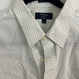 J. Crew White and Black Dotted Men's Shirt